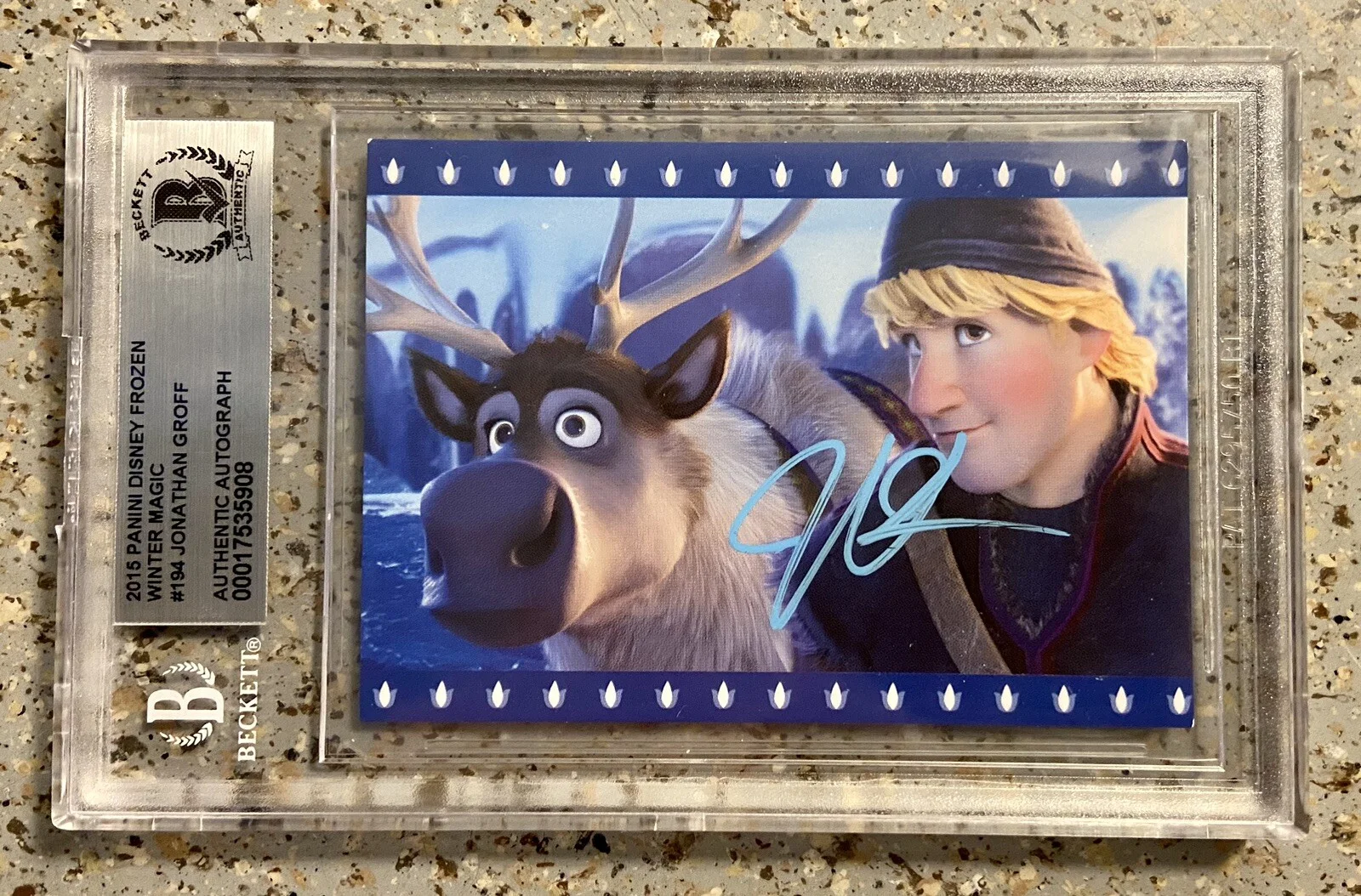 Jonathan Groff — RARE! Jonathan Groff SIGNED 2015 Panini Disney Frozen Trading Card- BGS COA, изображение 2