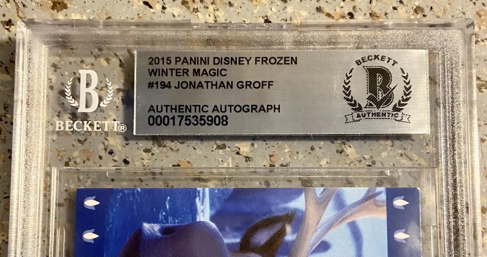 Jonathan Groff — RARE! Jonathan Groff SIGNED 2015 Panini Disney Frozen Trading Card- BGS COA, изображение 3