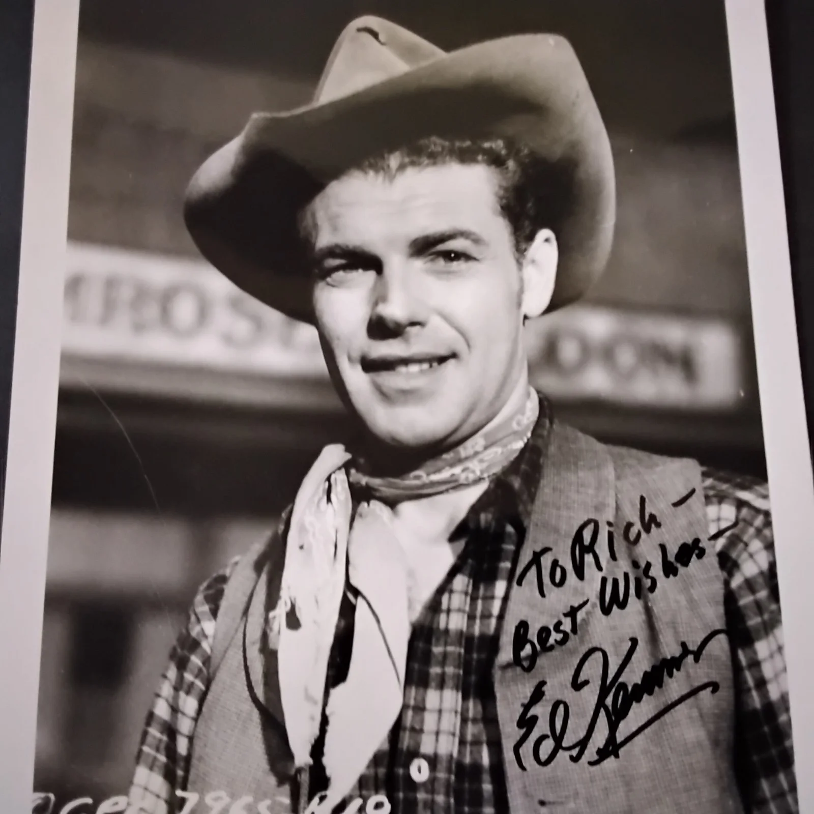 Ed Kemmer SIGNED Photo 50s Movie TV Actor Space Patrol Buzz Earth vs The Spider, изображение 2