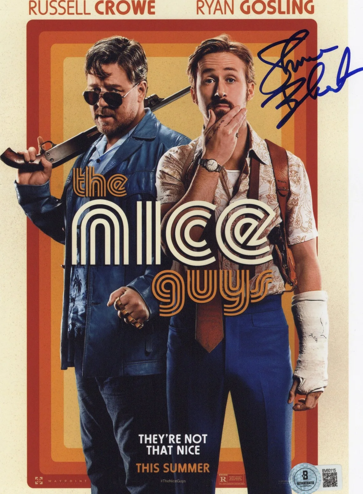 Shane Black — Director Shane Black Signed 'The Nice Guys' 8x10 Movie Poster Photo Beckett COA
