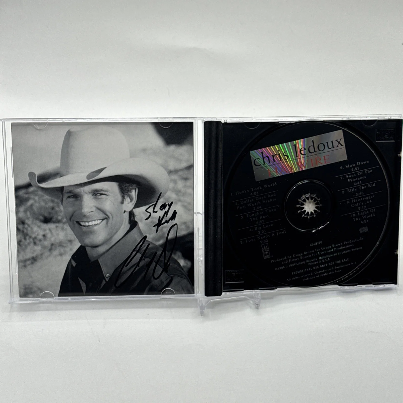 Chris LeDoux Signed Autographed CD Haywire Promo Signature, image 3