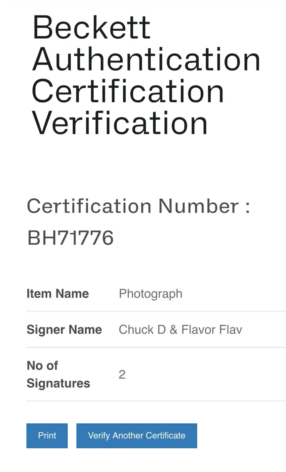 Chuck D Flavor Flav Public Enemy signed Photo autographed 8x10 beckett coa, image 5