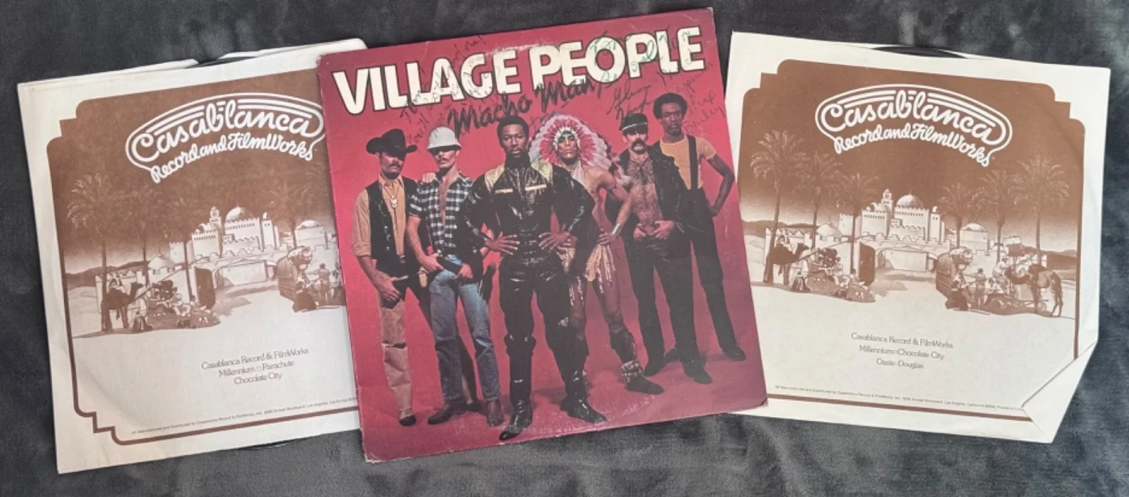 Signed Village People Record Group by 4 Macho Man LP Vinyl Album Cover Auto PSA, изображение 5