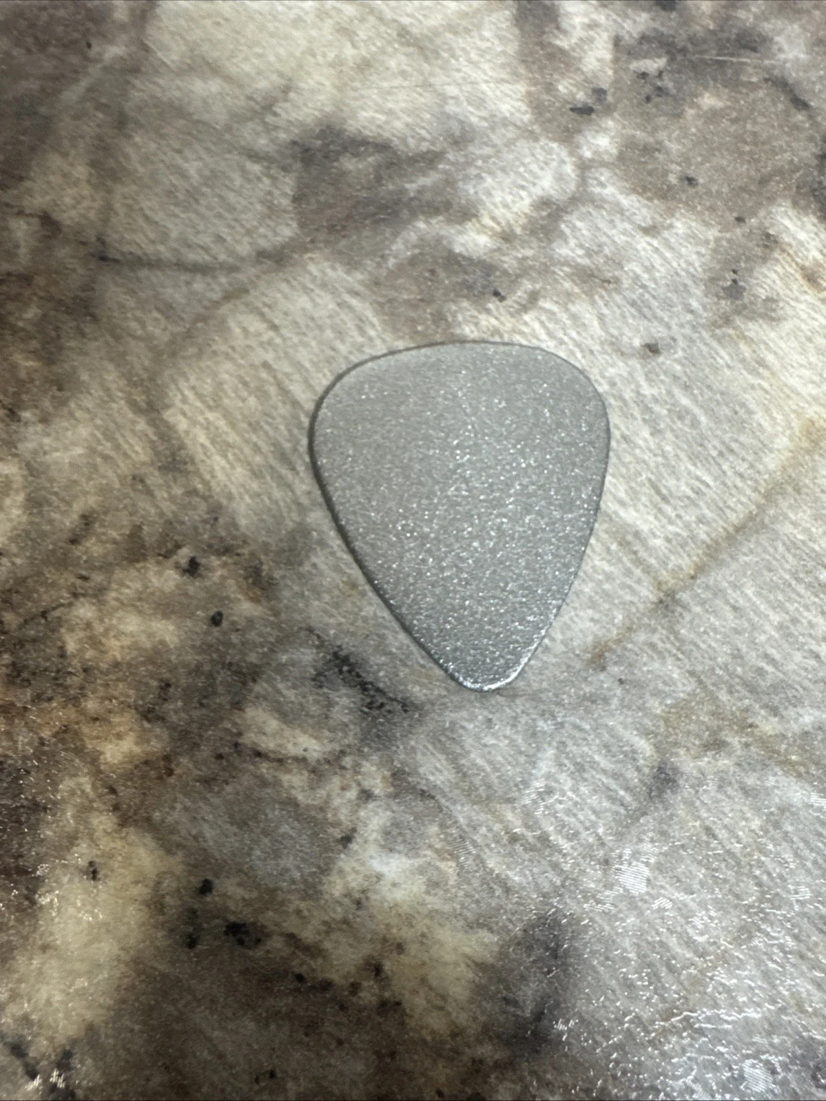 Silver Guitar Pick Autographed By Guitar Maker Musician Esteban, image 2