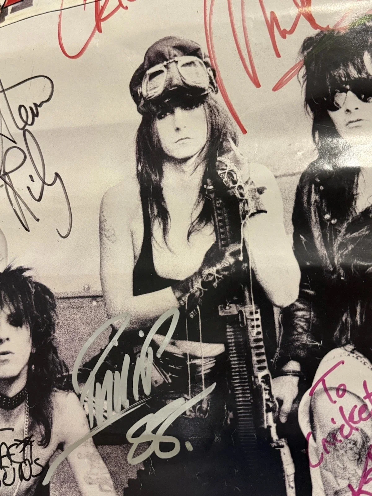 LA Guns OG Lewis Guns Nickels Riley Cripps Rare 1988 Signed Promo Poster VTG Y2K, изображение 4