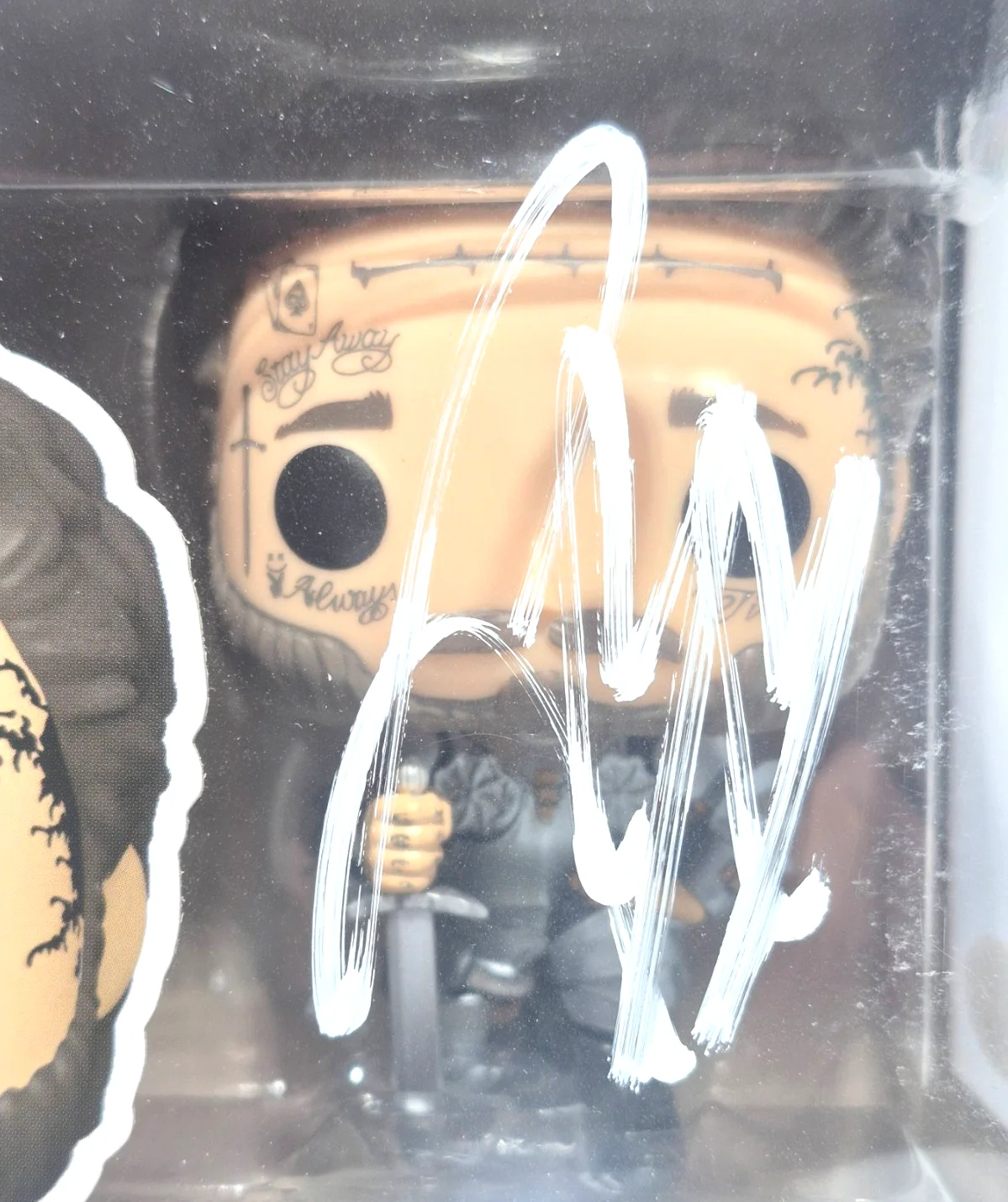 POST MALONE SIGNED AUTOGRAPHED FUNKO POP 253 WHITE IVERSON POSTY RARE JSA COA, image 2