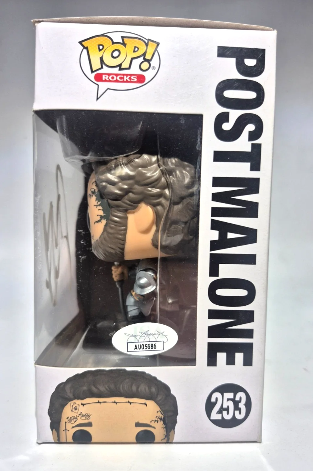 POST MALONE SIGNED AUTOGRAPHED FUNKO POP 253 WHITE IVERSON POSTY RARE JSA COA, image 3