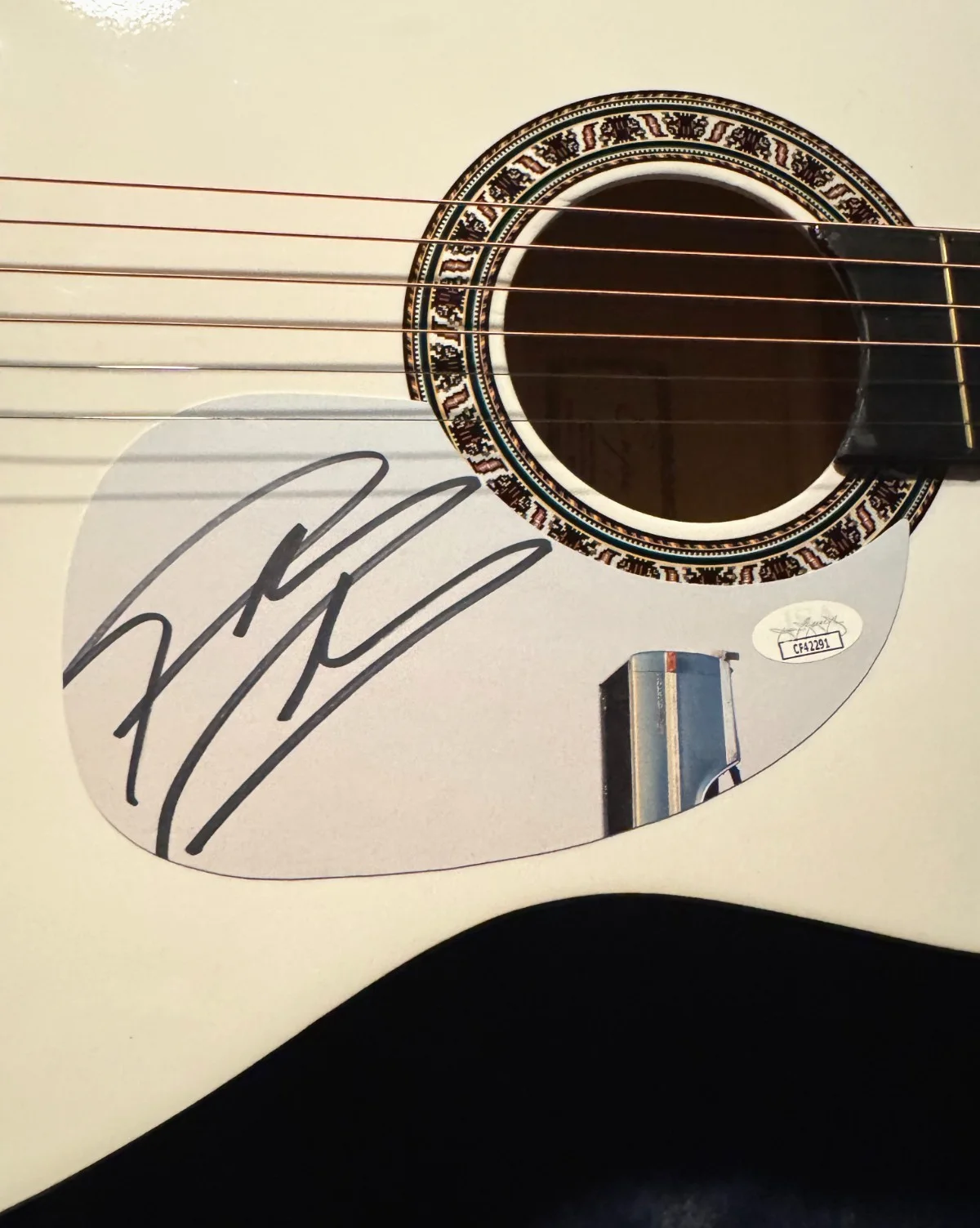 Post Malone Signed 38" White Acoustic Guitar JSA Certified, image 3