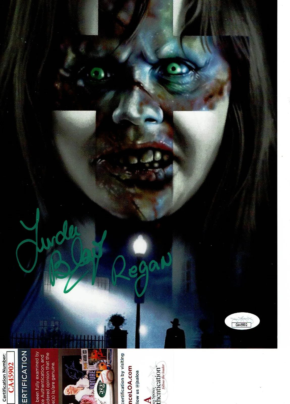 Linda Blair — The Exorcist Linda Blair autographed 8x10 FACE photo Reagan added JSA Cert