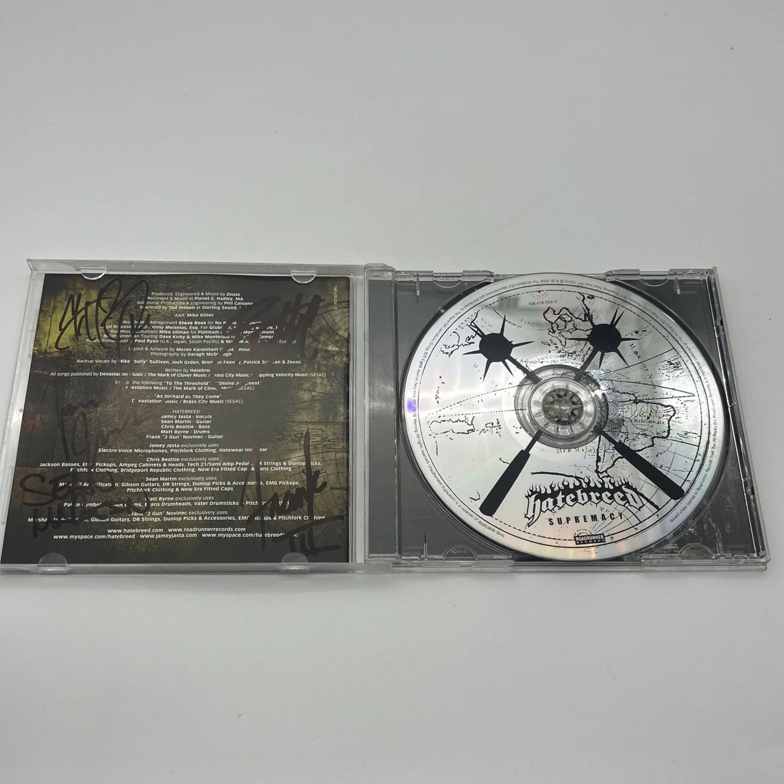 Signed Hatebreed Supremacy Autographed Booklet By Full Band CD Metal Original, image 3