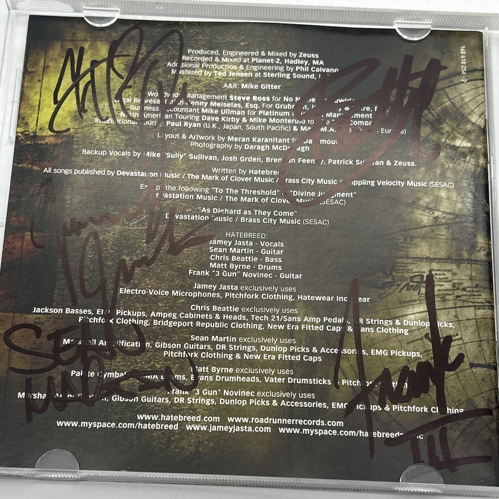Signed Hatebreed Supremacy Autographed Booklet By Full Band CD Metal Original, image 4