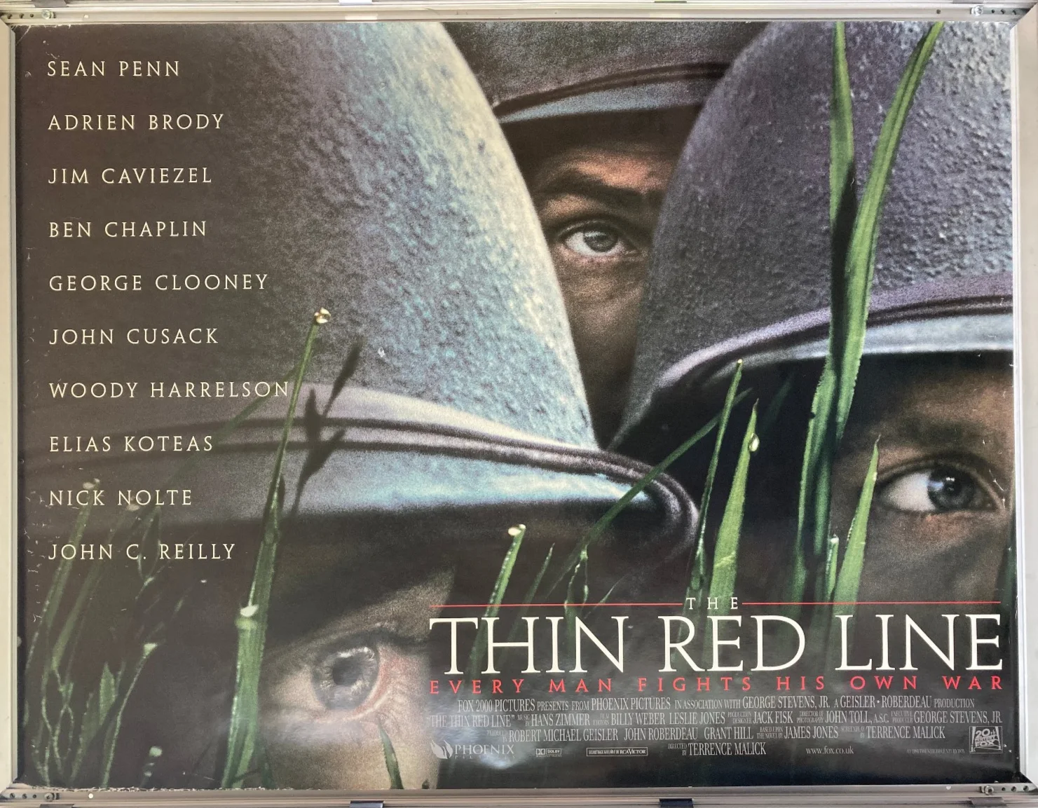 Cinema Poster: THIN RED LINE, THE 1998 (Quad) Sean Penn Adrien Brody John Cusack, image 2