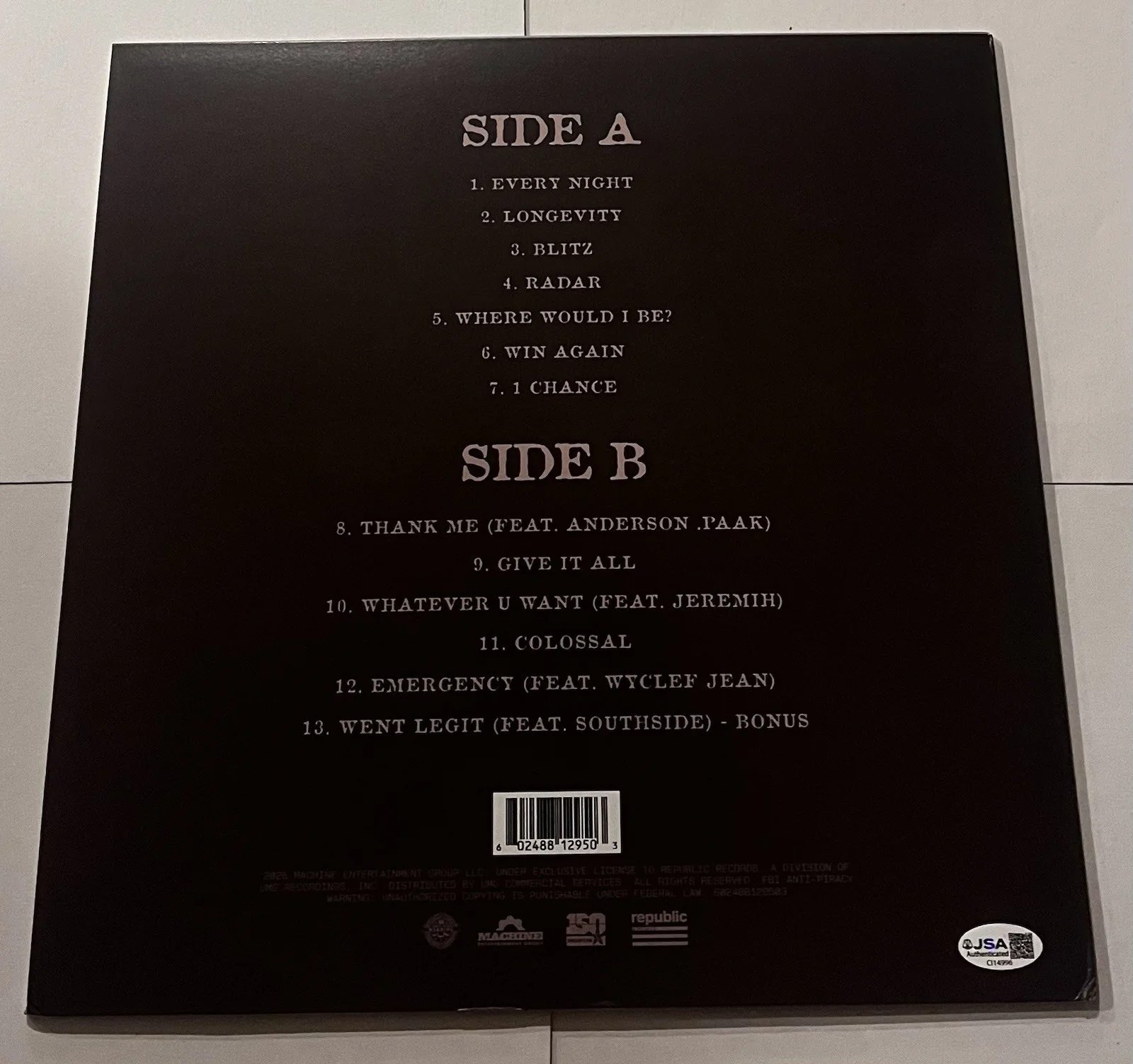 RAPPER G HERBO SIGNED AUTOGRAPHED LIL HERB LP VINYL RECORD ALBUM JSA COA, изображение 4