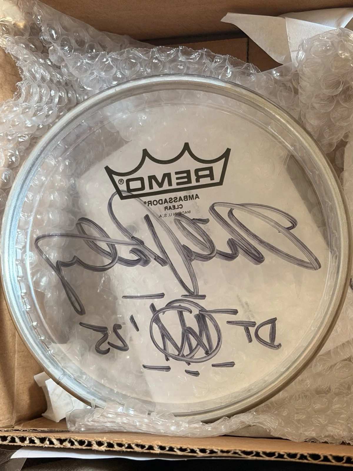 MIKE PORTNOY AUTOGRAPHED 6” DRUM HEAD - USED ON DREAM THEATER’S 40TH ANNIVERSARY, изображение 3