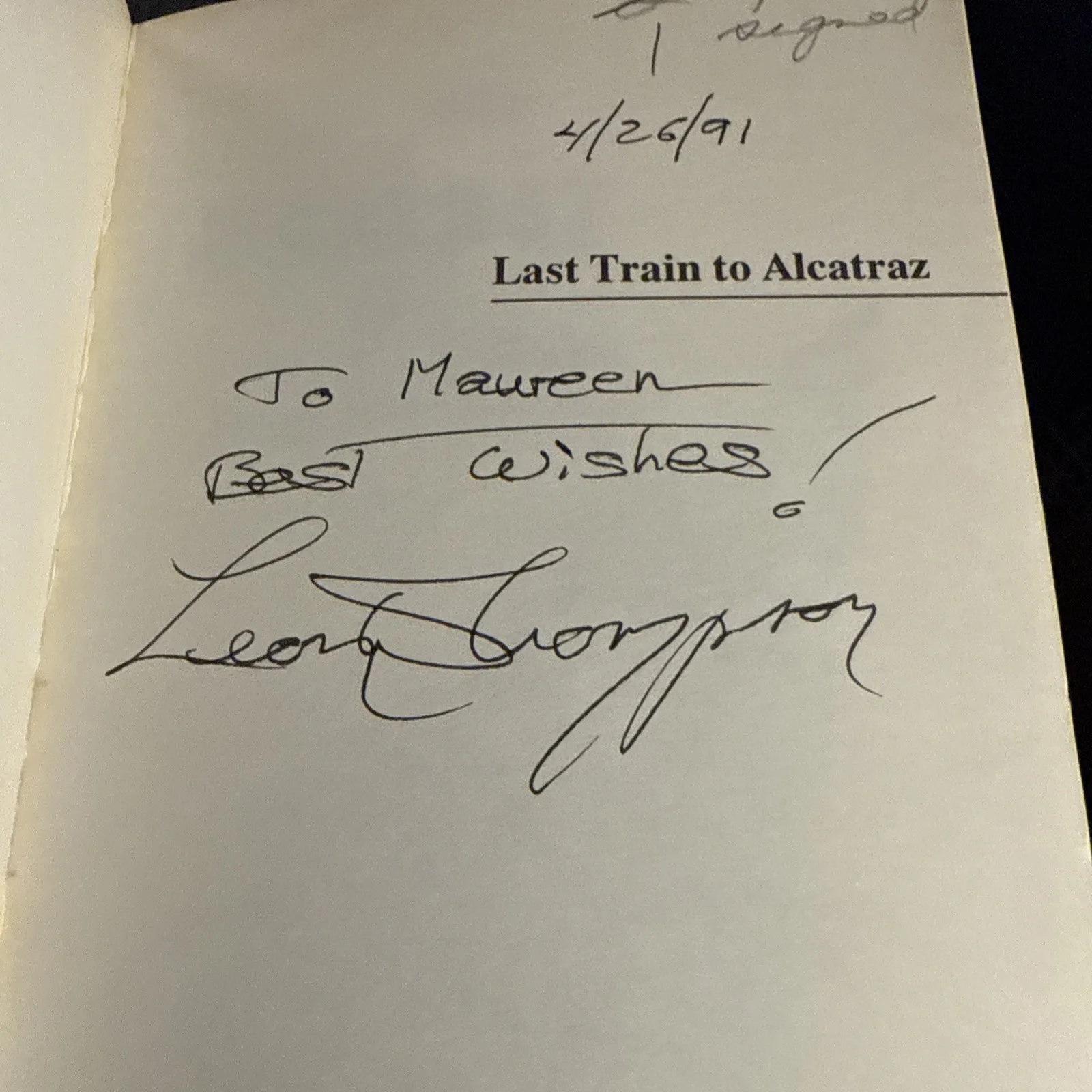 author — LAST TRAIN TO ALCATRAZ ~ SIGNED BY AUTHOR LEON WHITEY THOMPSON, изображение 4