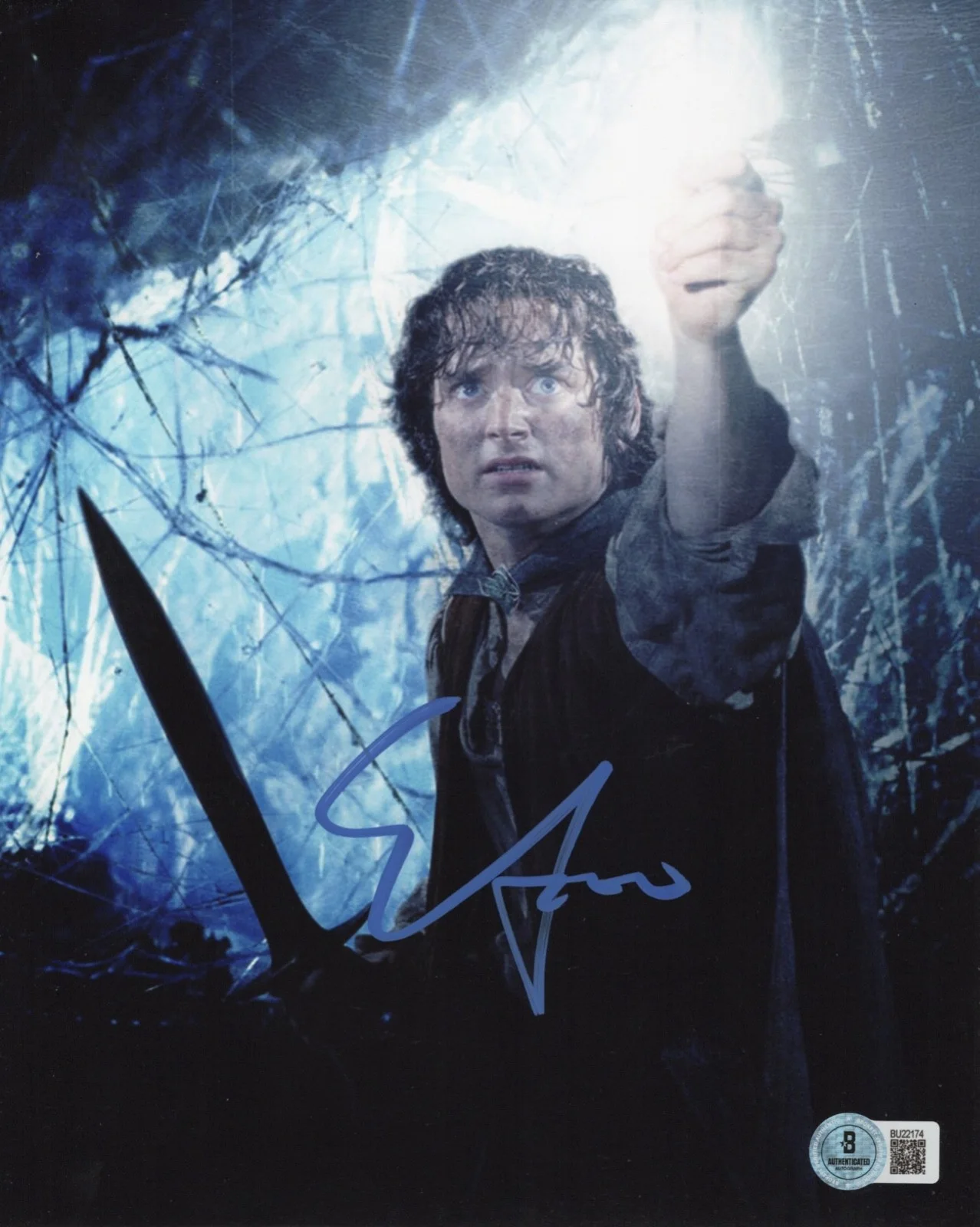 Sean Astin — Elijah Wood FRODO Autographed Signed LORD OF THE RINGS 8x10 Photo Beckett BAS