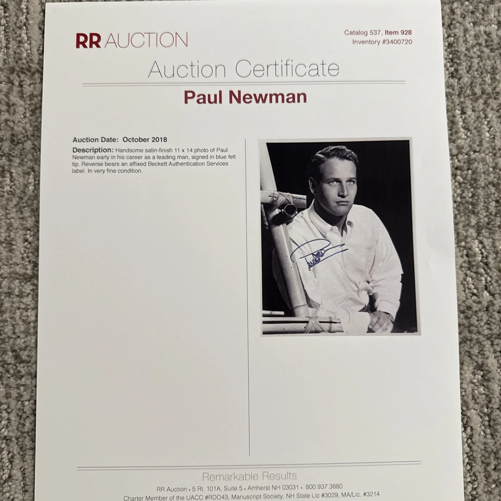 Paul Newman Incredible Autograph SIGNED Photo JSA Certified COA 11x14, image 5