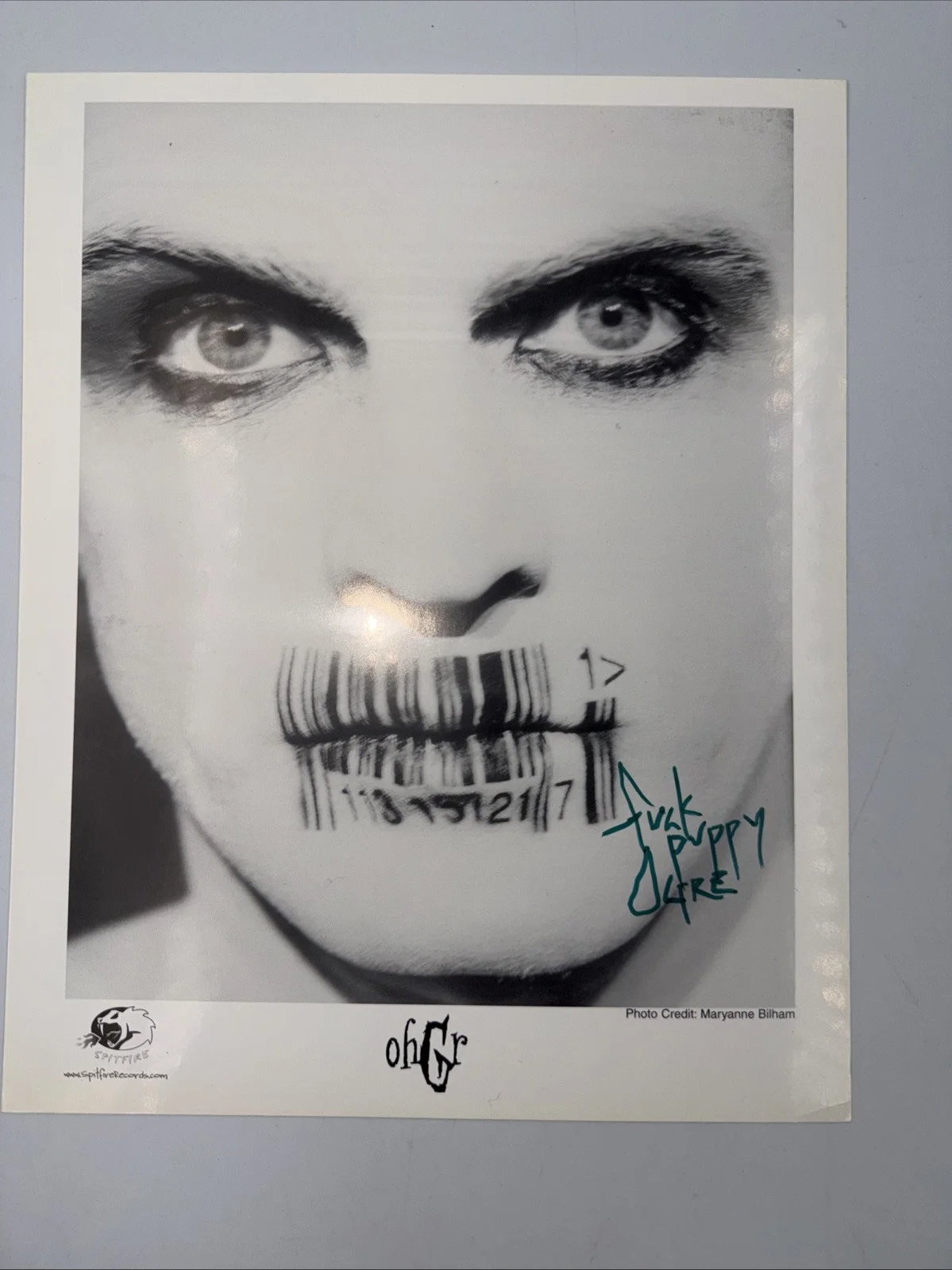 Nivek Ogre Signed autographed 8x10 Photo RARE Skinny Puppy, ohGr Maryanne Bilham, изображение 2