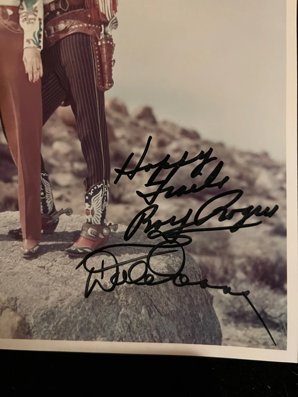 Roy Rogers Dale Evans Signed Autographed 8x10 Color Photo w COA Cowboy, image 2