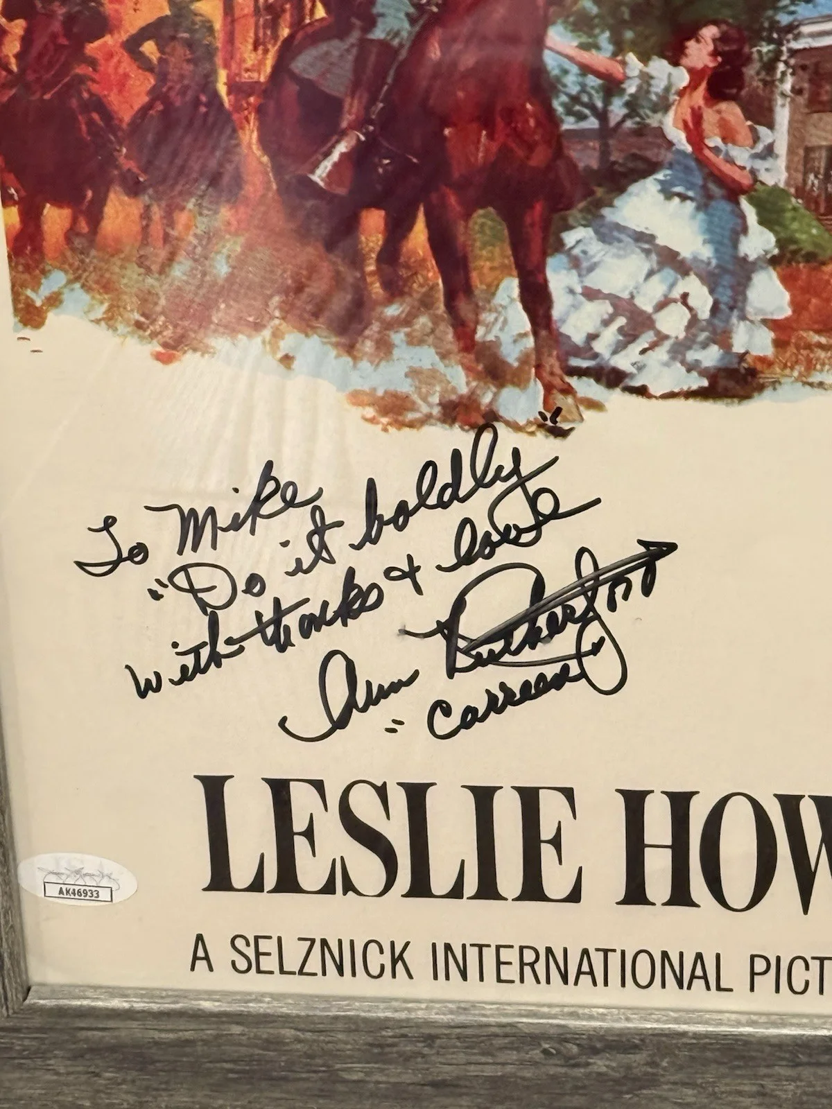 Gone With The Wind Movie Poster Autographed Ann Rutherford JSA COA Frame, изображение 4