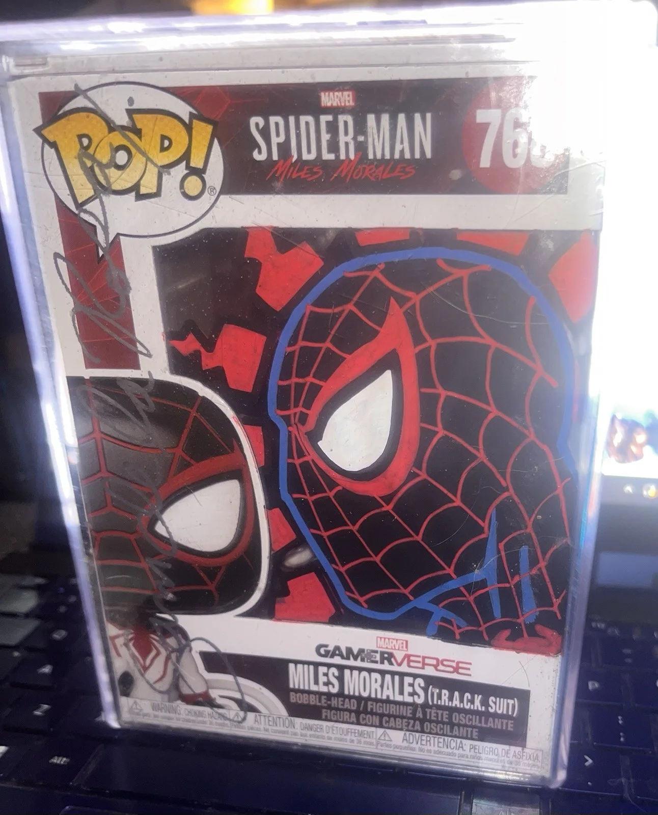 Sam De La Rosa — Sam De La Rosa Signed And Sketched Miles Morales Funko Pop Beckett Spiderman, image 3