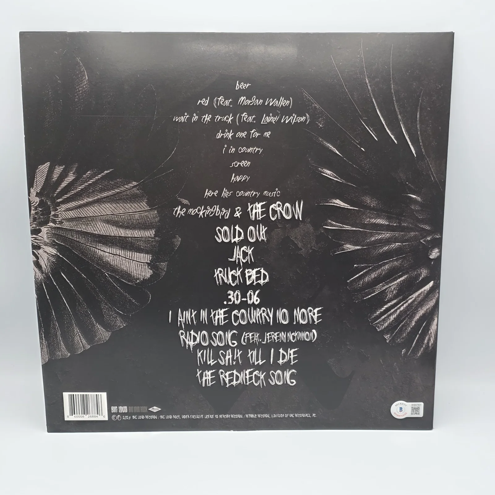 Hardy Country Music Star Signed The Mockingbird & The Crow Vinyl BAS BECKETT, изображение 4