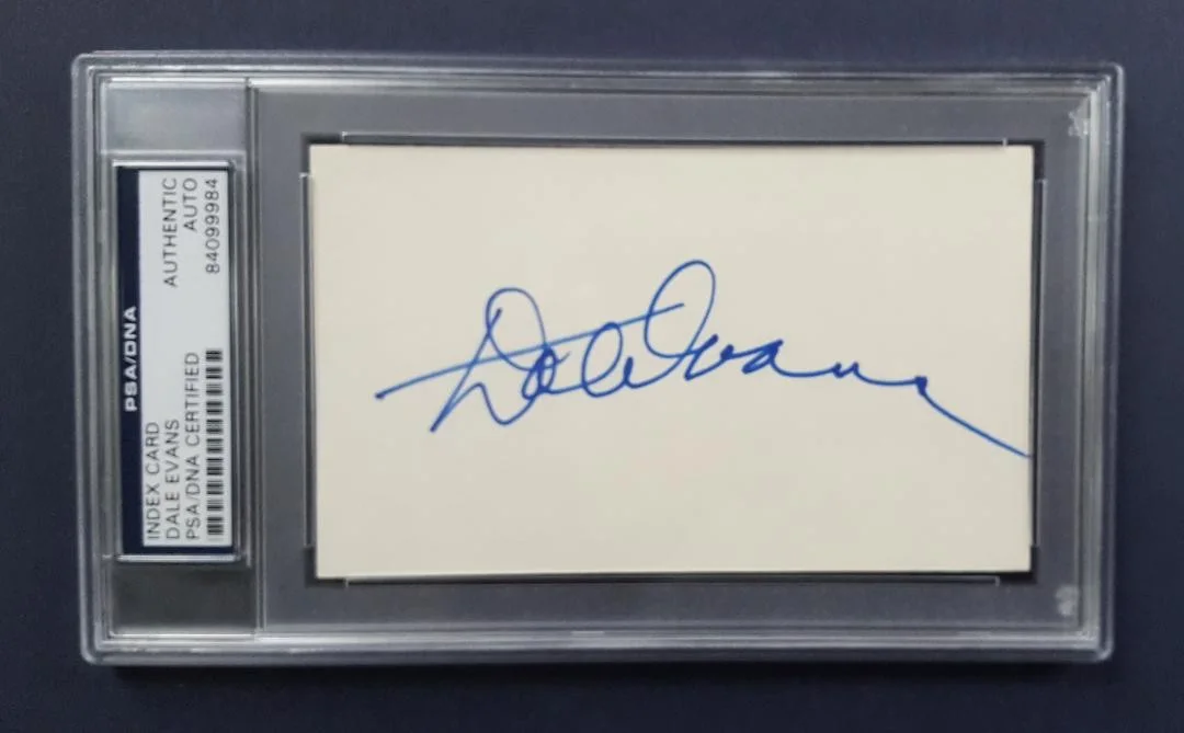 Dale Evans — Dale Evans Autographed 3x5-PSA/DNA Slab 1950s Western Singer Actress D-2001
