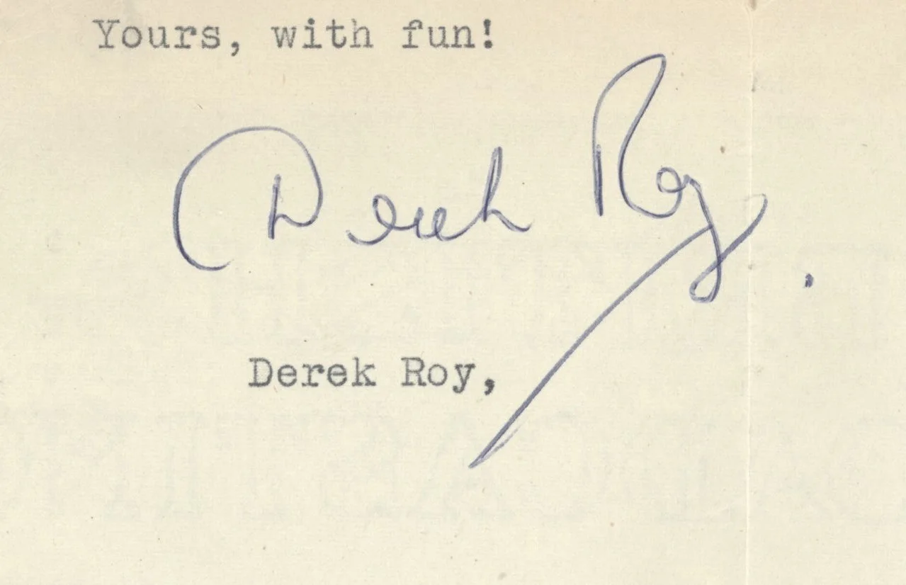 Vintage Derek Roy Signed Letter, image 2