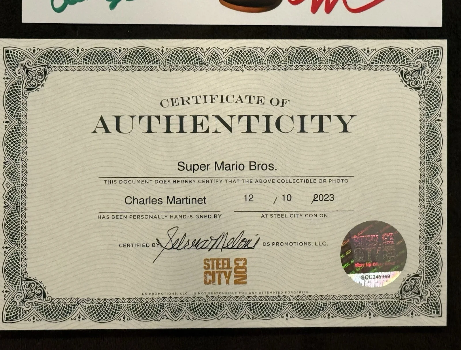 Charles Martinet SIGNED 8x10 The Super Mario Brothers Voice Actor Steel City COA, изображение 2