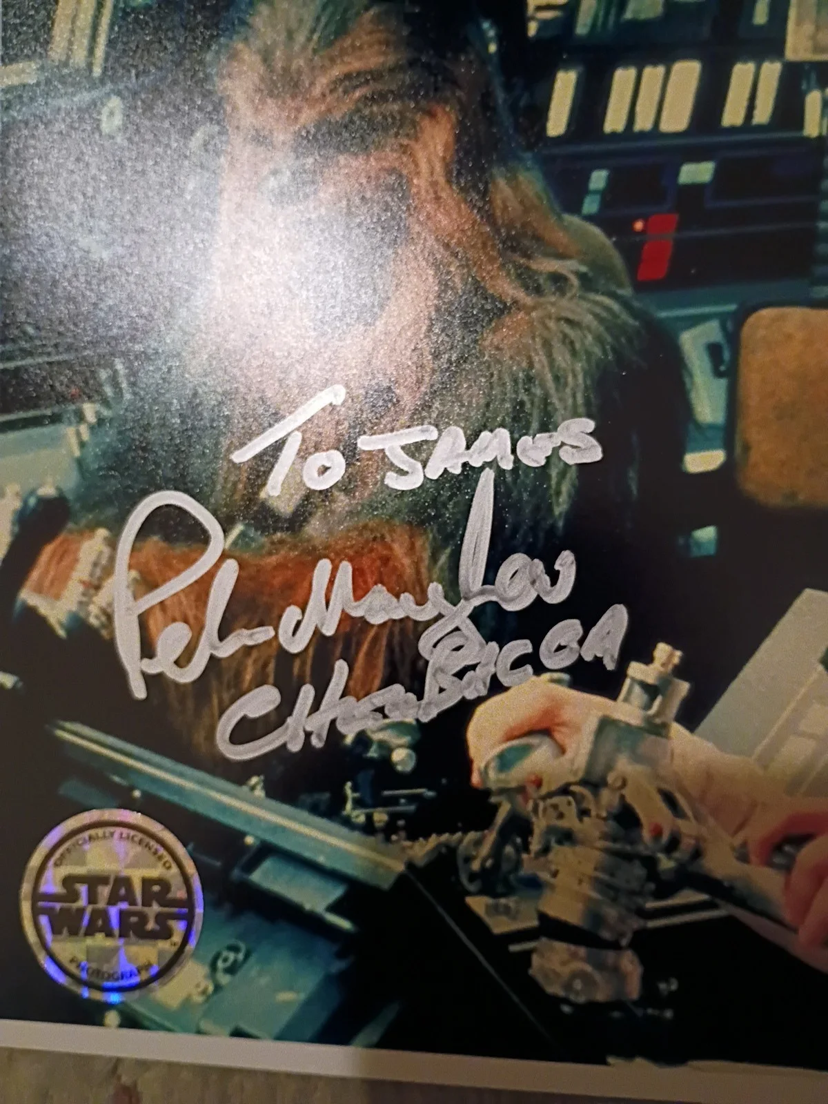 Peter Mayhew — RIP- Star Wars Official Pix- Peter Mayhew, Chewbacca signed 8x10 photo JSA COA, image 3