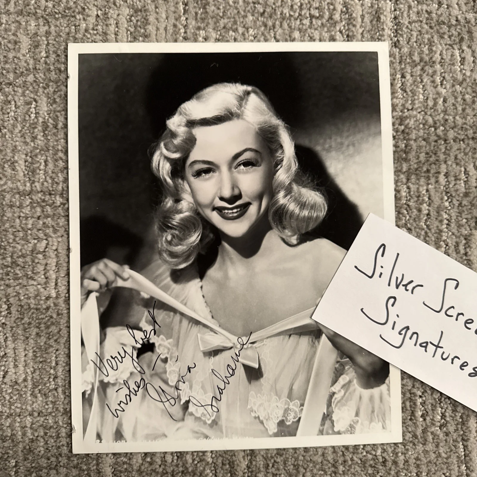 Gloria Grahame 8x10 Hand Signed Autograph COA Violet It’s A Wonderful Life, image 2
