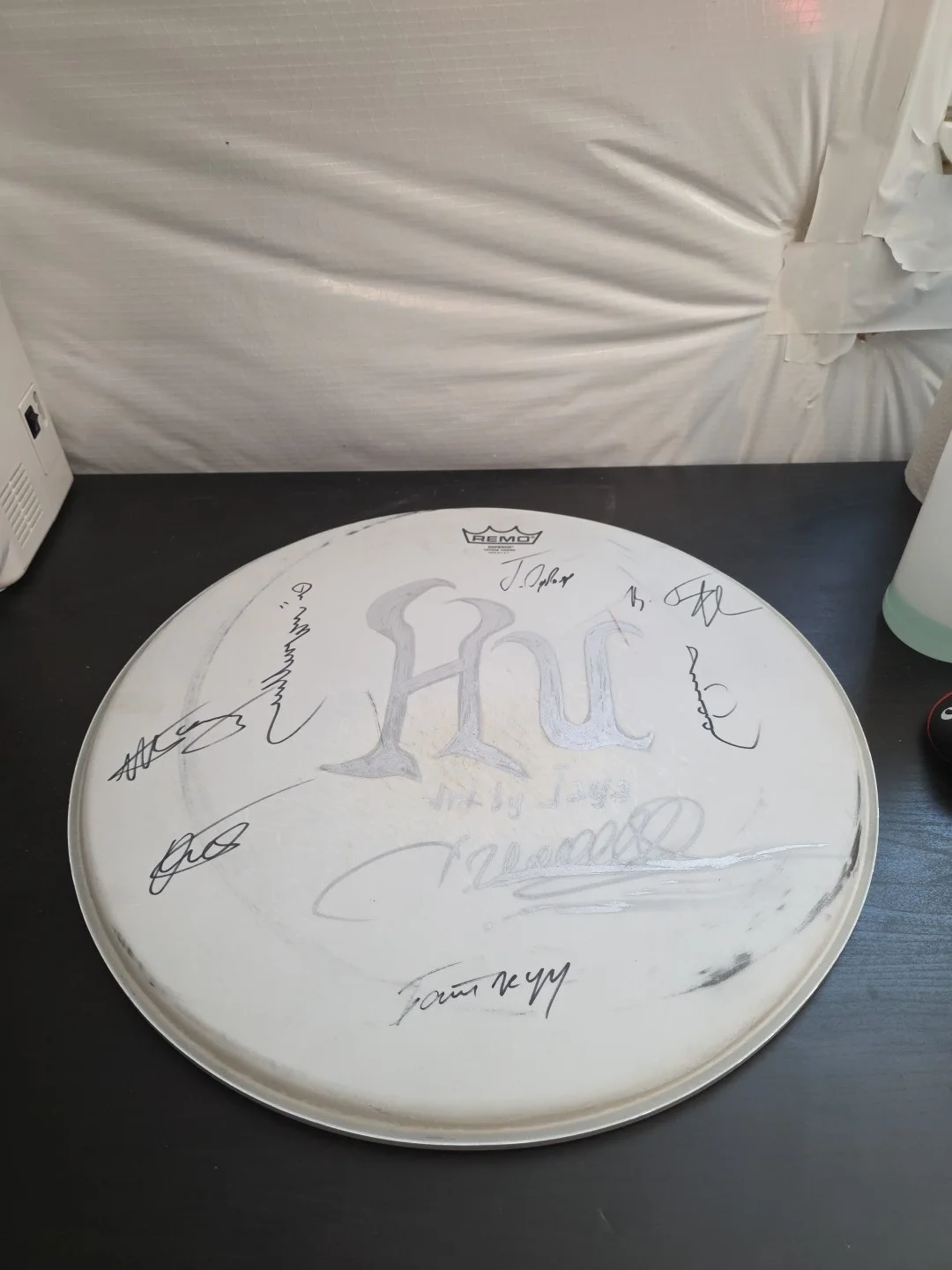 Hu Signed Drum Head (Art By Jaya), image 2