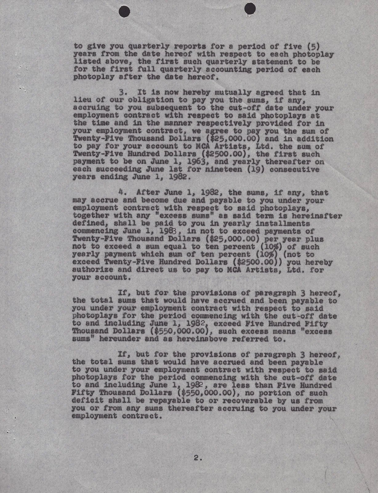 James Stewart — JAMES "JIMMY" STEWART - DOCUMENT SIGNED 05/23/1963, image 2