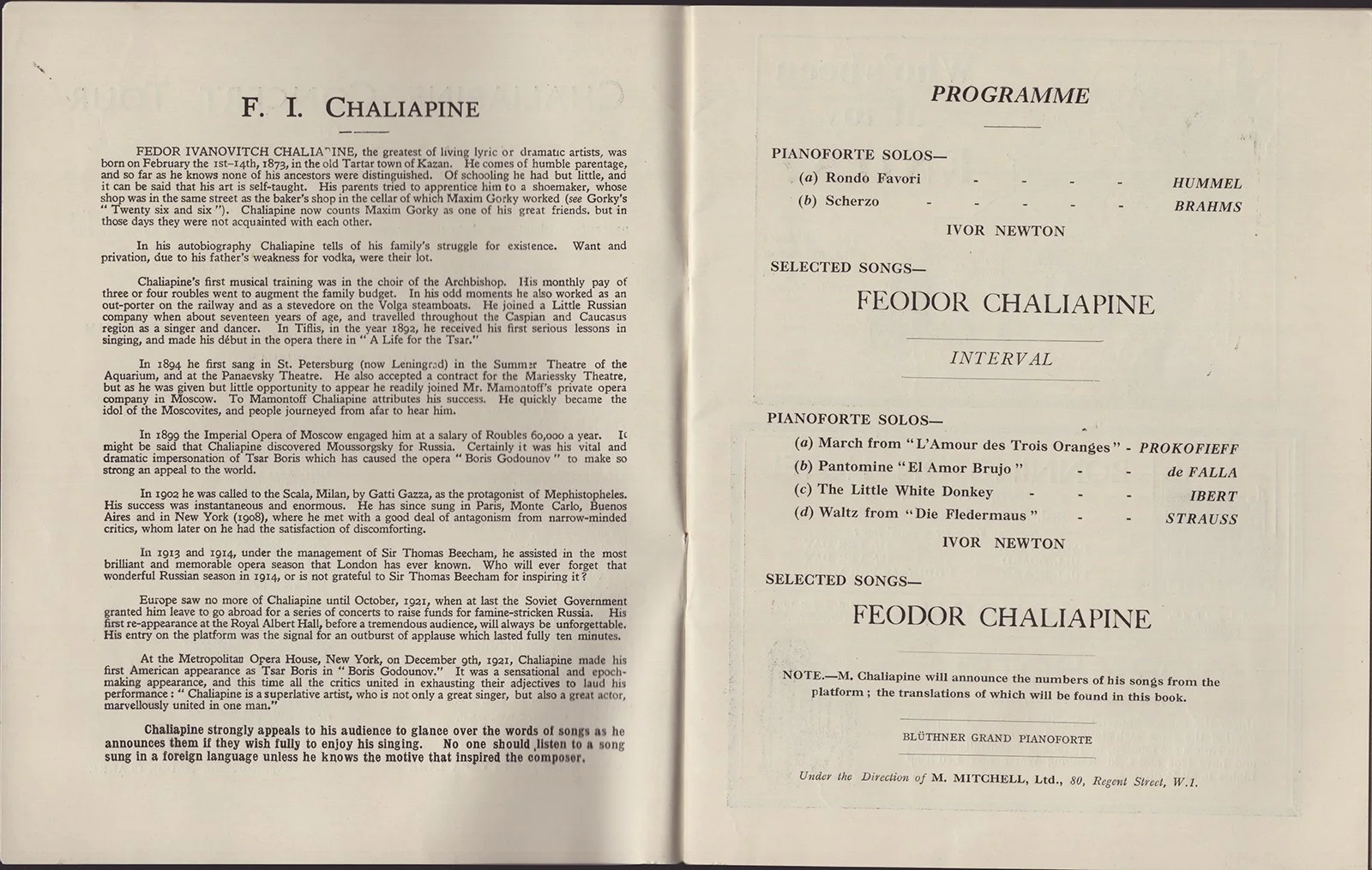 Feodor Ivanovich Chaliapin — FEODOR IVANOVICH CHALIAPIN - PROGRAM SIGNED, image 4