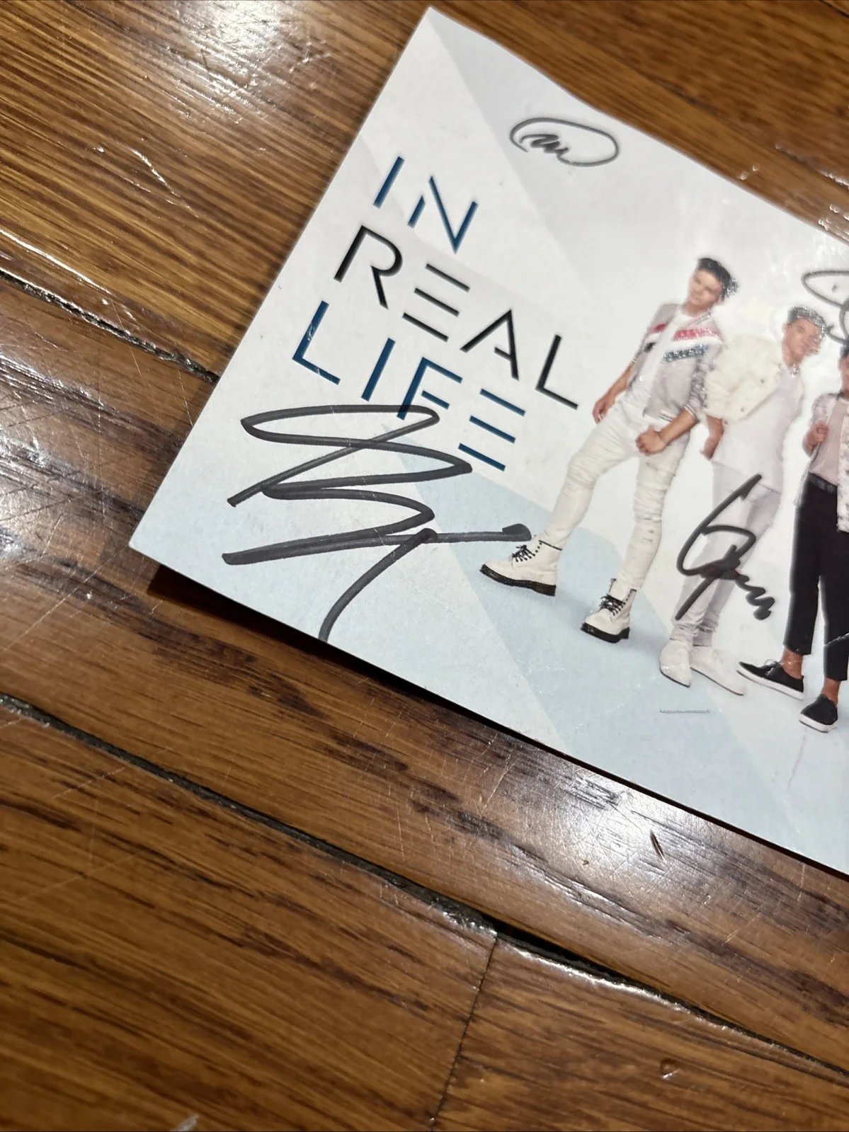 IN REAL LIFE BOY BAND SIGNED AUTOGRAPHED "EYES CLOSED” Promo Photo Full Band 5x7, изображение 2