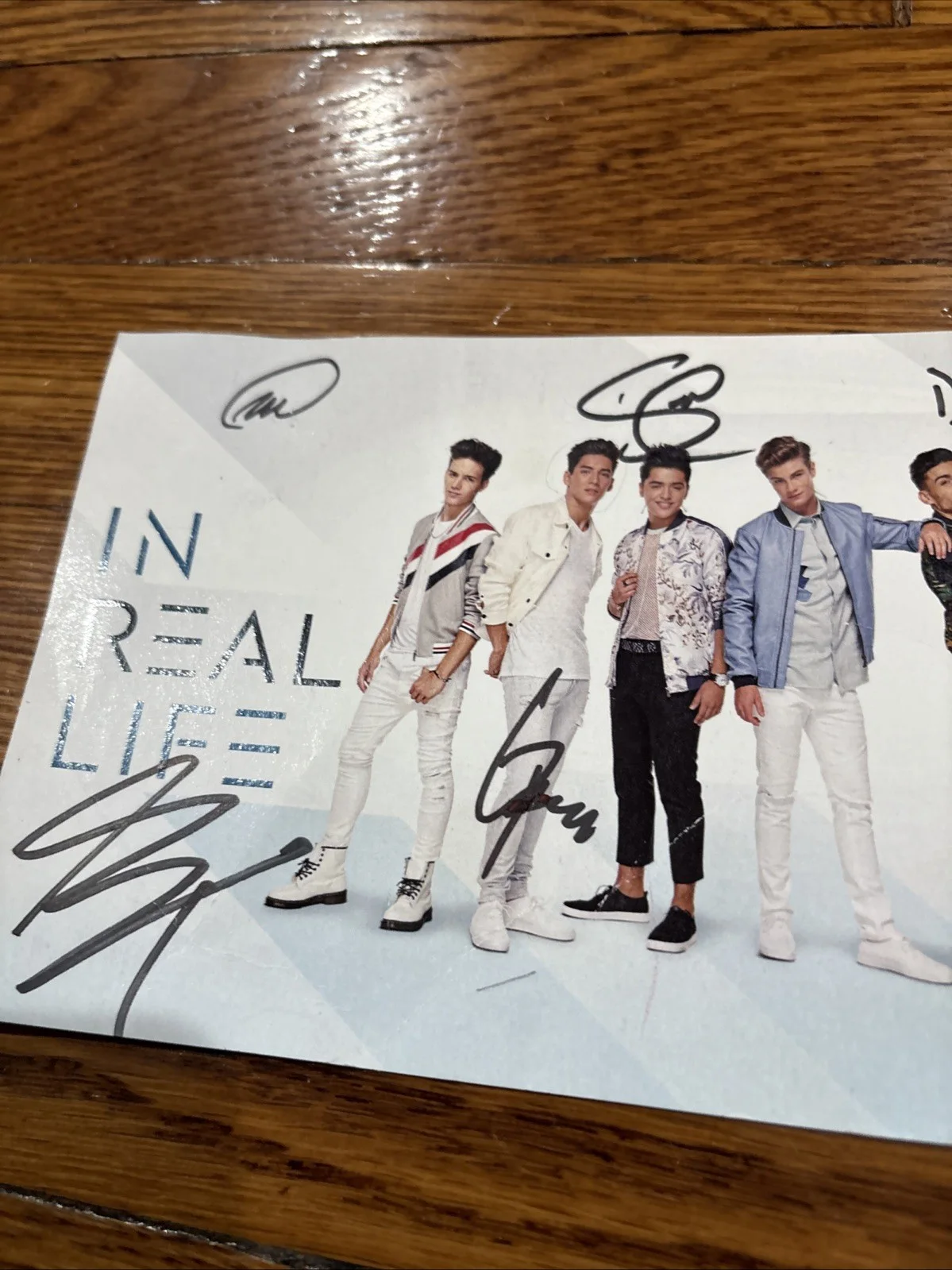 IN REAL LIFE BOY BAND SIGNED AUTOGRAPHED "EYES CLOSED” Promo Photo Full Band 5x7, изображение 4