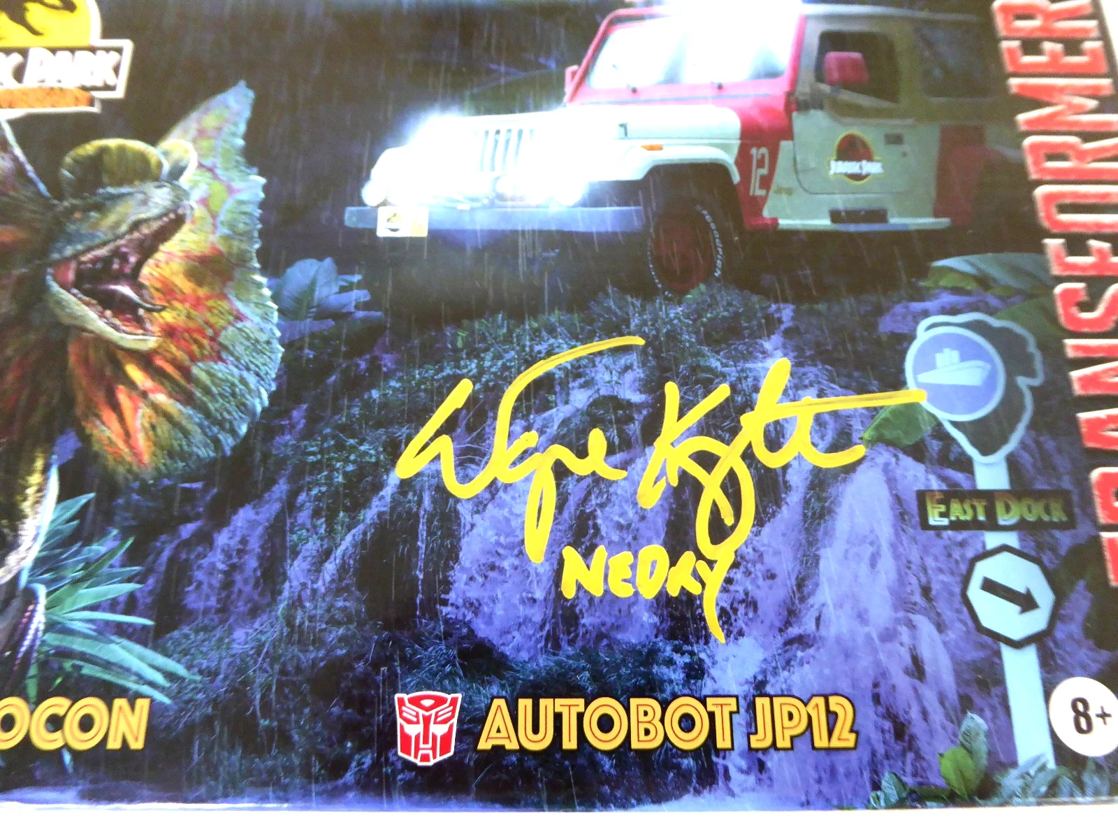 Wayne Knight Signed Transformers Figure, Autobot, Jurassic Park, Nedry, JSA COA, image 2