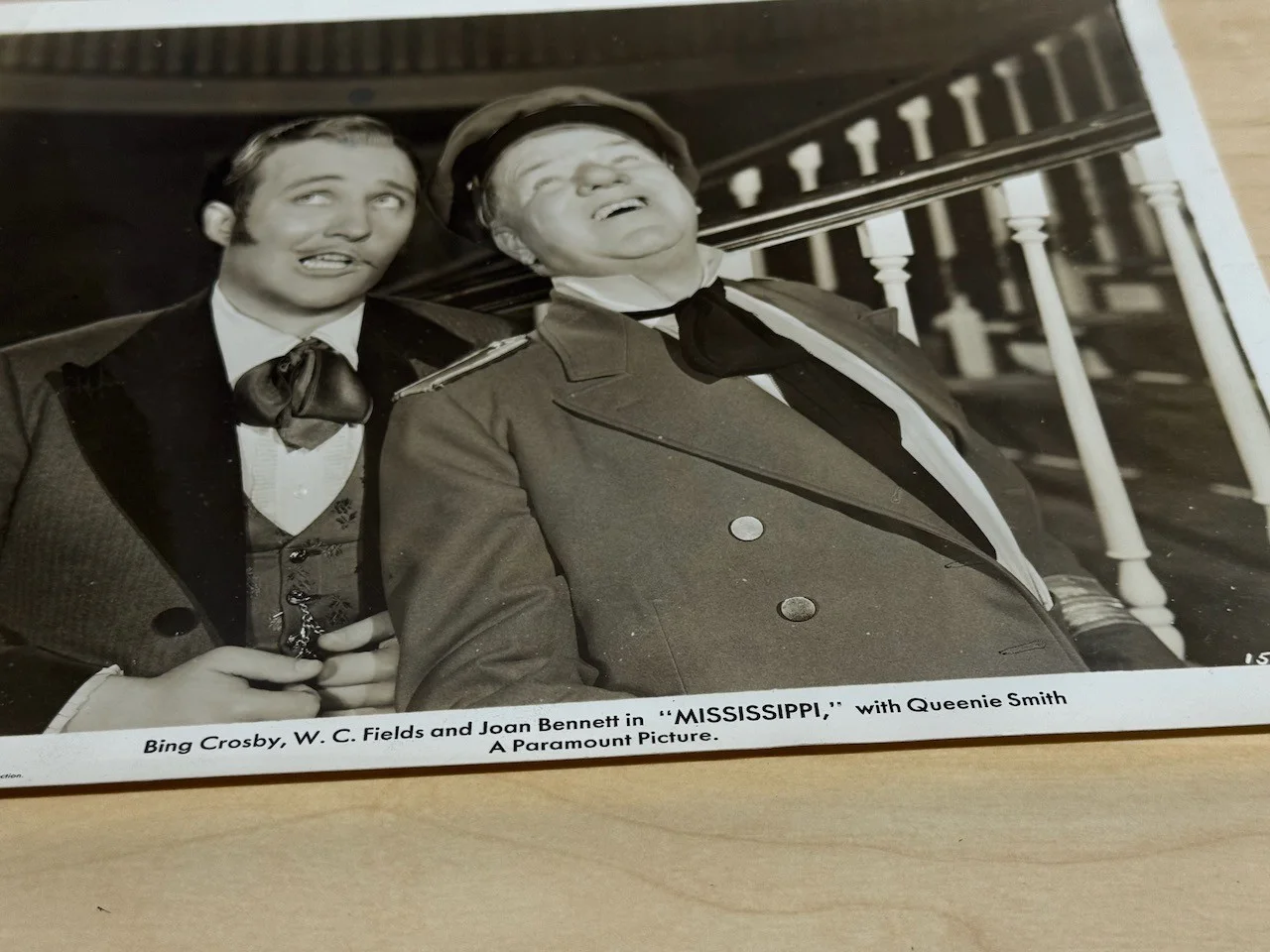 1935 Paramount Lobby Card Bing Crosby W.C. Fields Joan Bennett in Mississippi, изображение 3