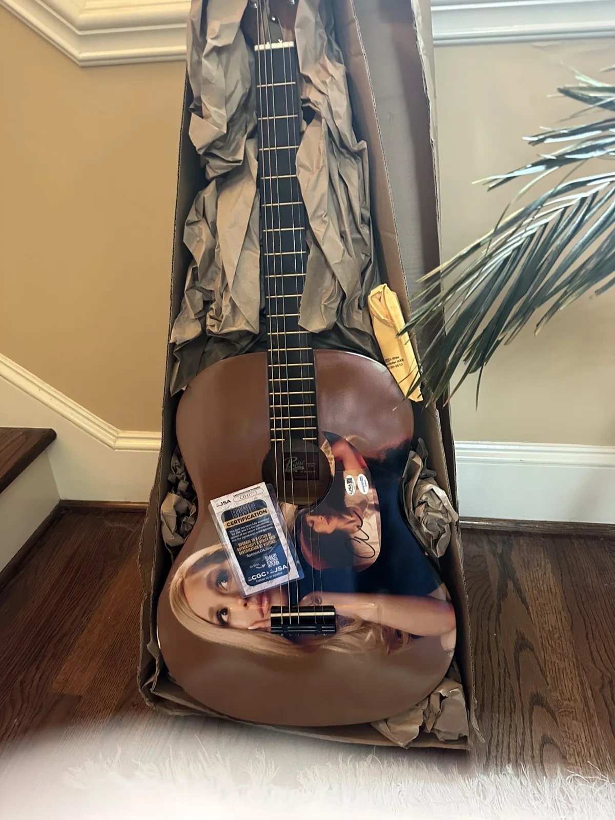 Ariana Grande Signed Autograph Custom Acoustic Guitar JSA COA External Sunshine, изображение 2