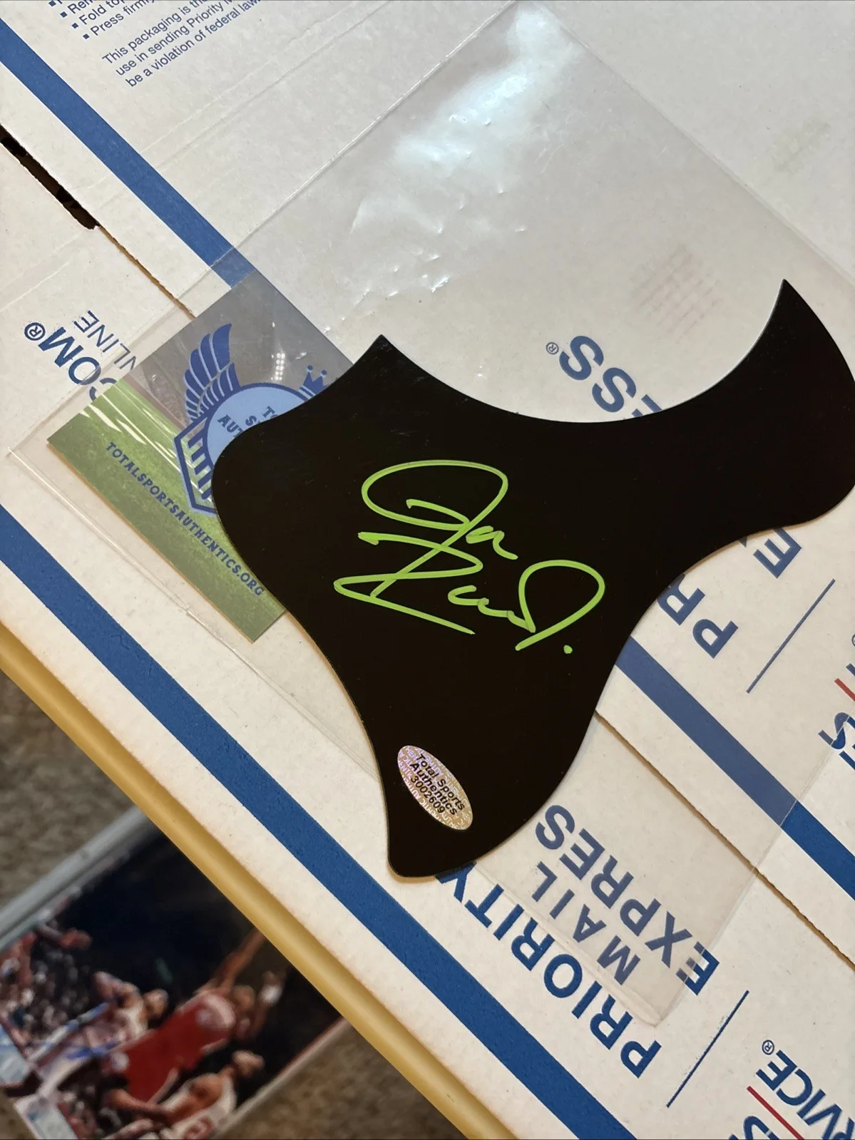 Rob Zombie Autographed Pick Guard Green Paint With COA, image 2