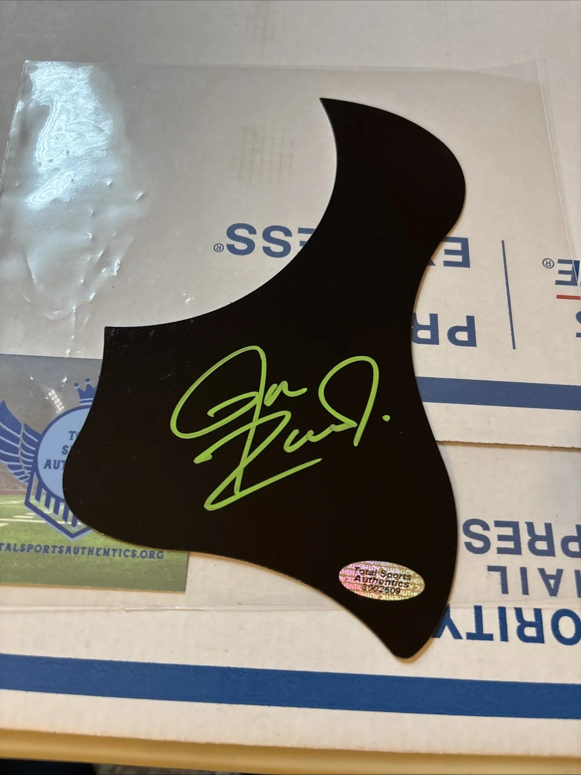 Rob Zombie Autographed Pick Guard Green Paint With COA, image 3