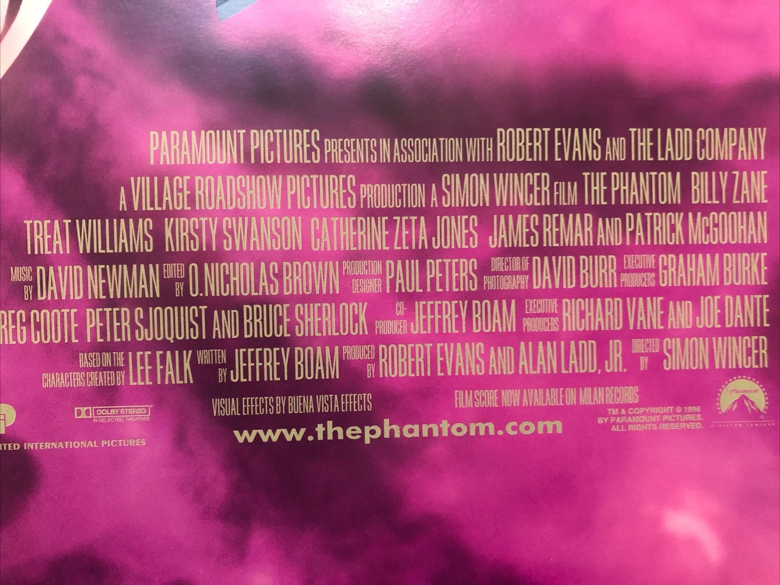 Cinema Film Mini Poster A3 Size- “ The Phantom” - Billy Zane- Movie Collectable, изображение 5