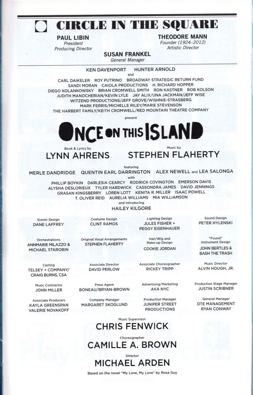 Cast — Once On This Island Signed Autographed Cast Playbill, image 2
