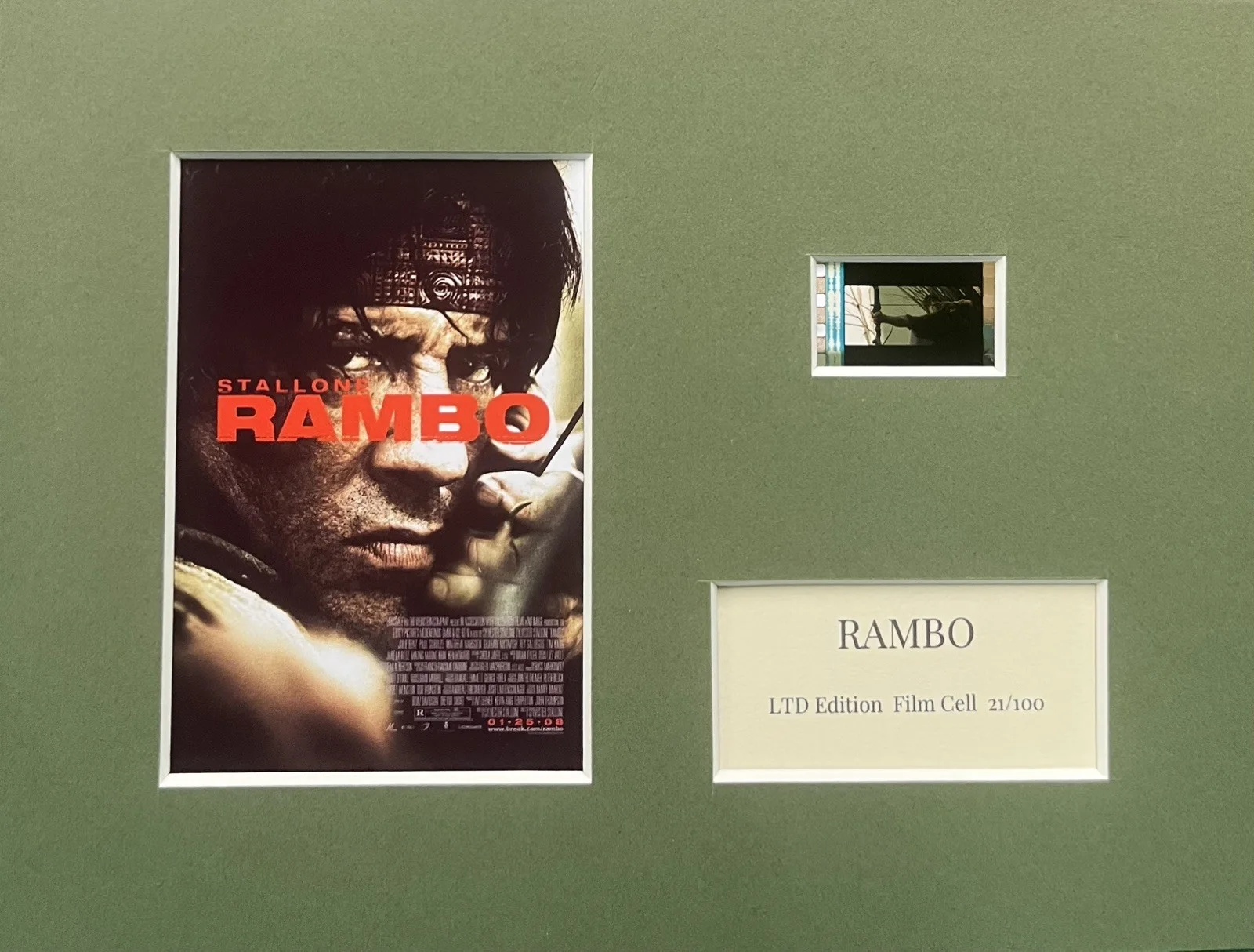 RAMBO. 35mm Film Cell Mounted Display, image 3