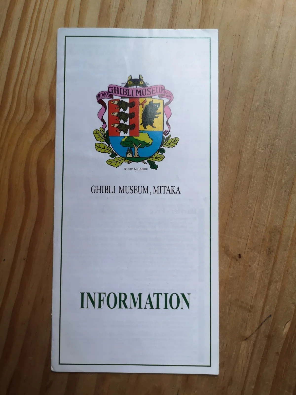 Studio Ghibli Museum Mitaka English information leaflet brochure 2001 Miyazaki, image 2