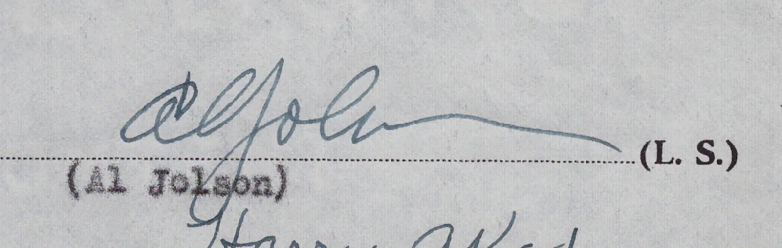 Al Jolson — AL JOLSON - DOCUMENT SIGNED 03/29/1944, image 2