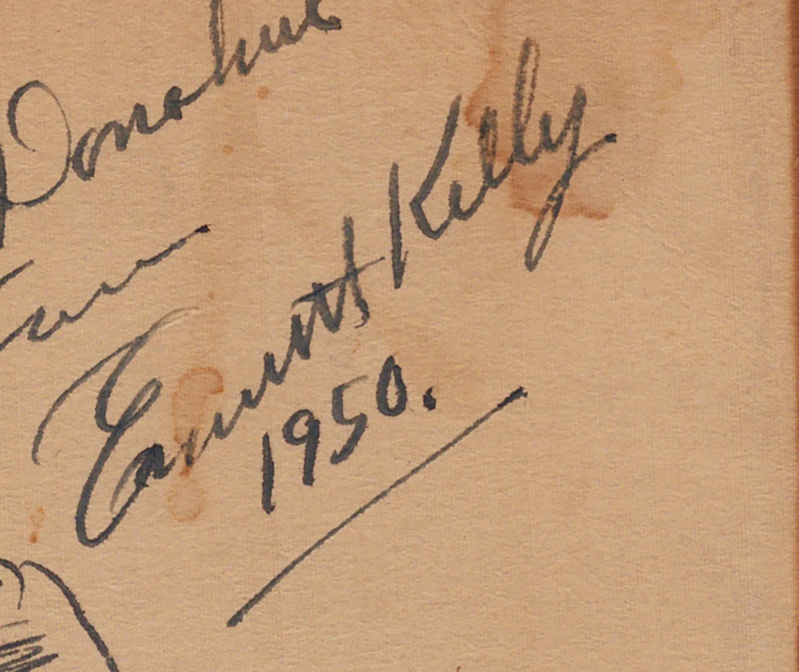 Emmett Kelly Sr — EMMETT KELLY SR. - INSCRIBED ORIGINAL ART SIGNED 1950, image 2