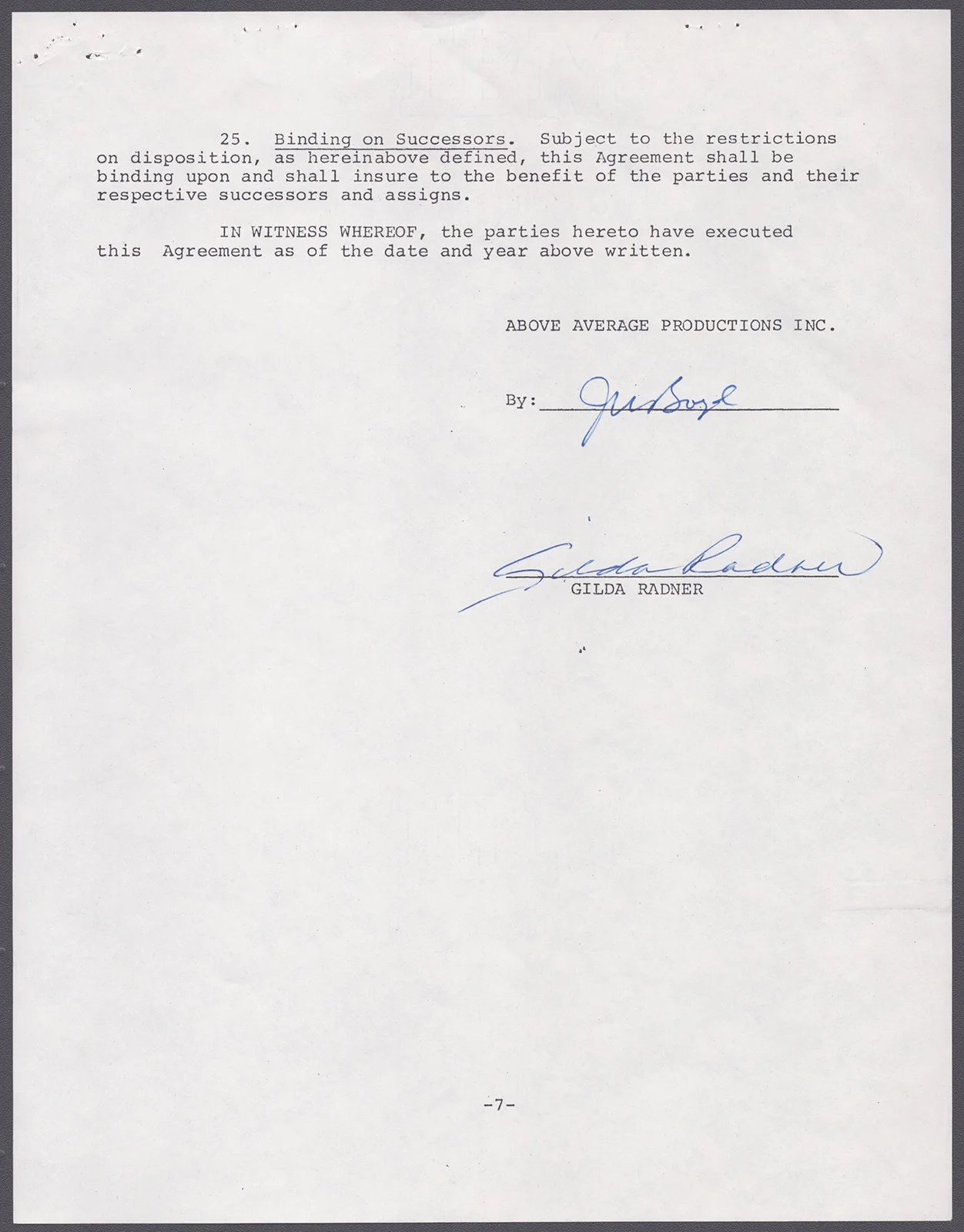 Gilda Radner — GILDA RADNER - CONTRACT SIGNED 01/30/1979, image 2
