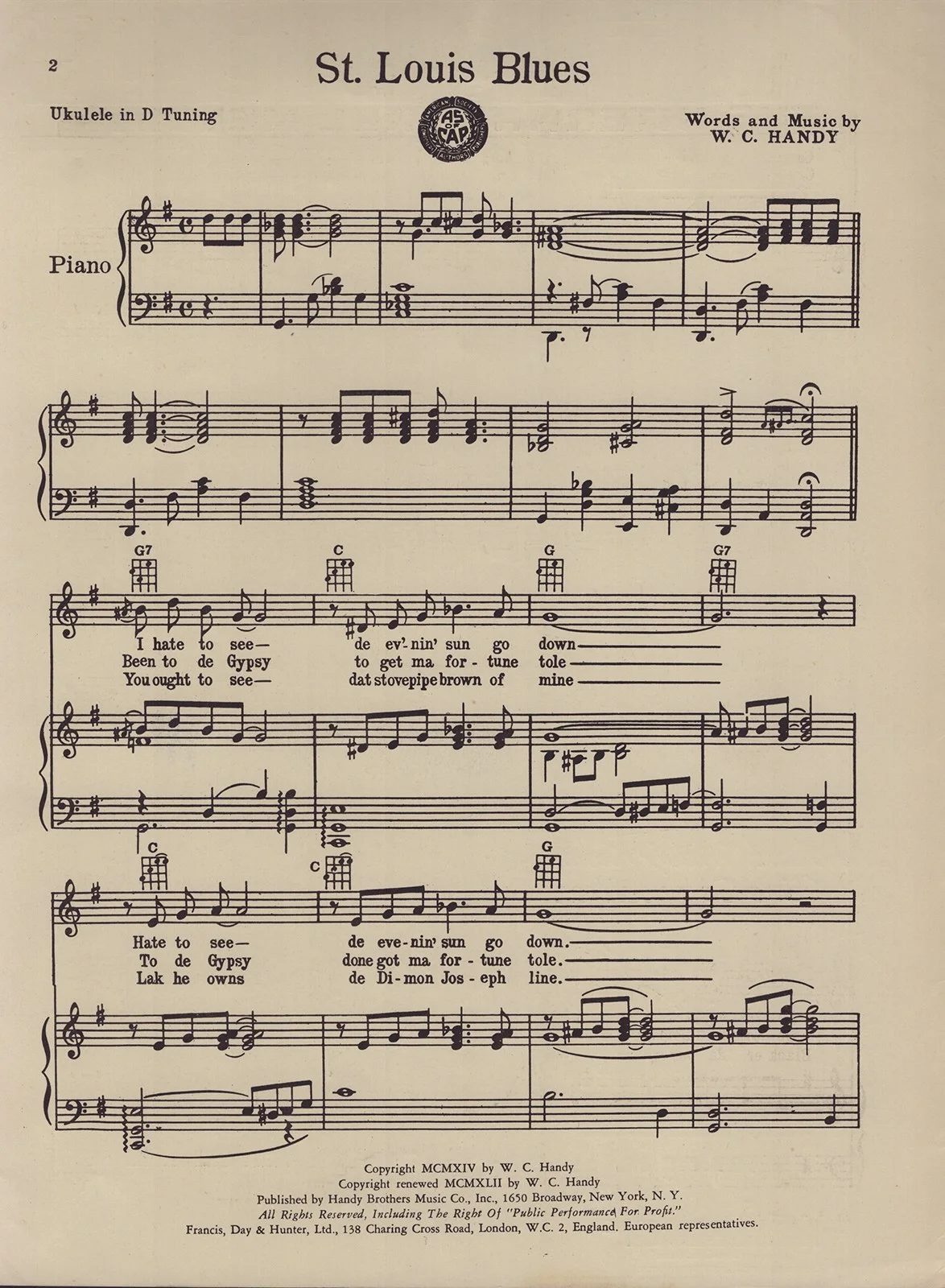 W.C. Handy — W.C. HANDY - INSCRIBED SHEET MUSIC SIGNED 02/20/1950, image 3