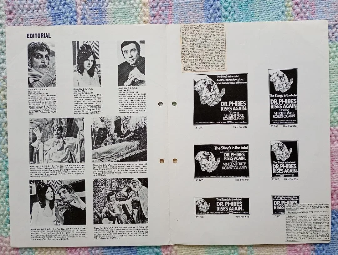 DR. PHIBES RISES AGAIN pressbook, image 2